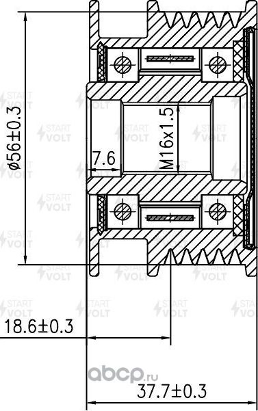 Муфта генератора обгонная StartVOLT. Артикул SGP 2109