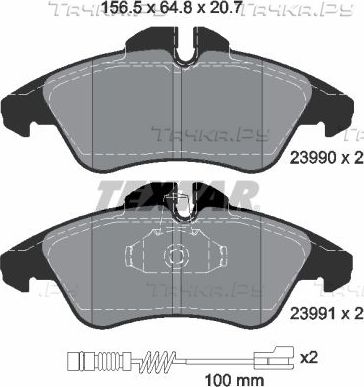 Тормозные колодки Textar Q+ передние для Mercedes-Benz Sprinter 901, 902 1995-2006. Артикул 2399002