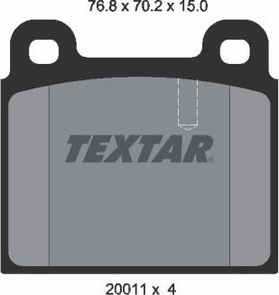 Тормозные колодки Textar. Артикул 2001102