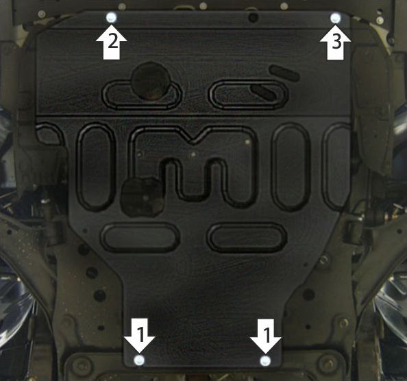 Защита Мотодор усиленная для картера и КПП Nissan Tiida МКПП, АКПП 2004-2018. Артикул 71427