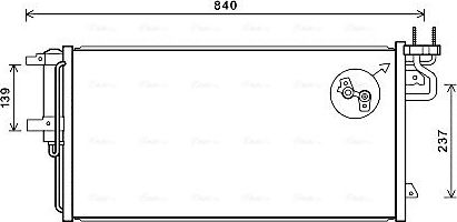 Радиатор кондиционера (конденсатор) AVA (алюминий) для Ford Transit Connect II 2015-2026. Артикул FD5617D