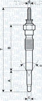 Свеча накаливания (накала) Magneti Marelli. Артикул 062900068304