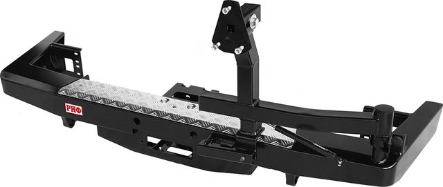 Бампер силовой РИФ задний с площадкой под лебедку и калиткой, лифт 65 мм для УАЗ Патриот 2015-2026. Артикул RIF063-22230