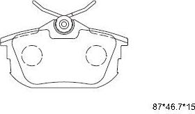 Тормозные колодки Asimco задние для Haima M3 2013-2026. Артикул KD4728