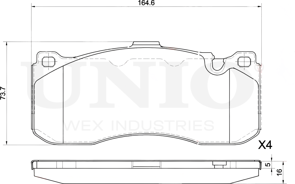 Колодки тормозные дисковые, комплект (Unio). Артикул BRP-20466