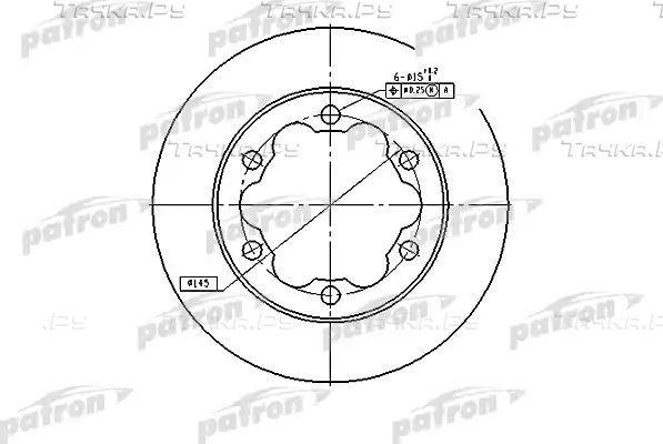 Тормозной диск Patron задний для Mercedes-Benz Sprinter 903 2000-2006. Артикул PBD4089