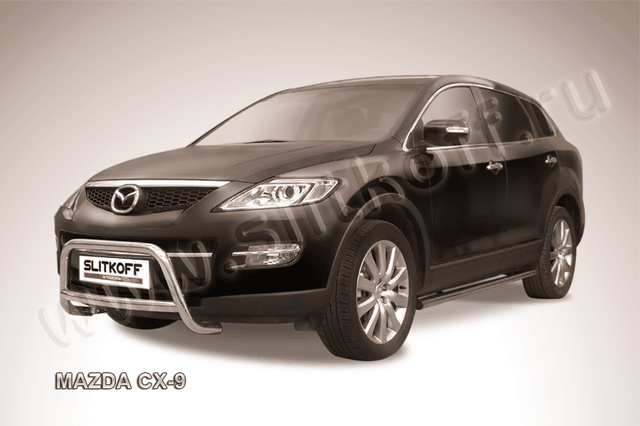 Кенгурятник Slitkoff d57 низкий для Mazda CX-9 2007-2013. Артикул MZCX9001