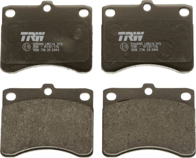 Тормозные колодки TRW передние для Piaggio Porter 1993-2026. Артикул GDB736