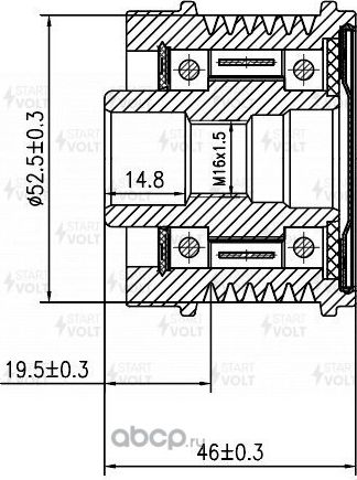 Муфта генератора обгонная StartVOLT. Артикул SGP 1515