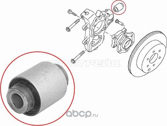 САЙЛЕНТБЛОК ЗАДНЕЙ ЦАПФЫ NISSAN PATHFINDER R51M 20 (SAT). Артикул ST551577S000