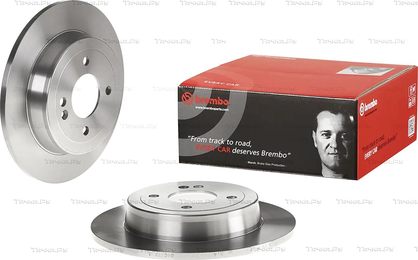 Тормозной диск Brembo задний для Hyundai Solaris II 2017-2026. Артикул 08.C172.10