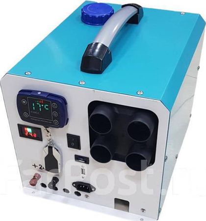 Отопитель China автономный воздушный (переносн.) 5kW/12V/24V, GRIZZLY, 4 выхода, с аккумулятором (синий). Артикул 4657