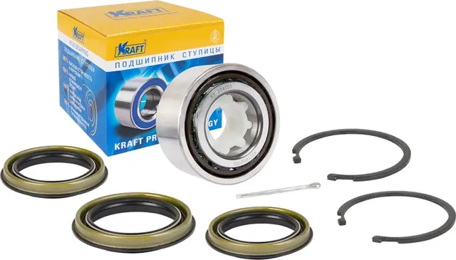 Подшипник ступицы переднего колеса, комплект Nissan Sunny (90-93) OBER (Kraft). Артикул KT204551