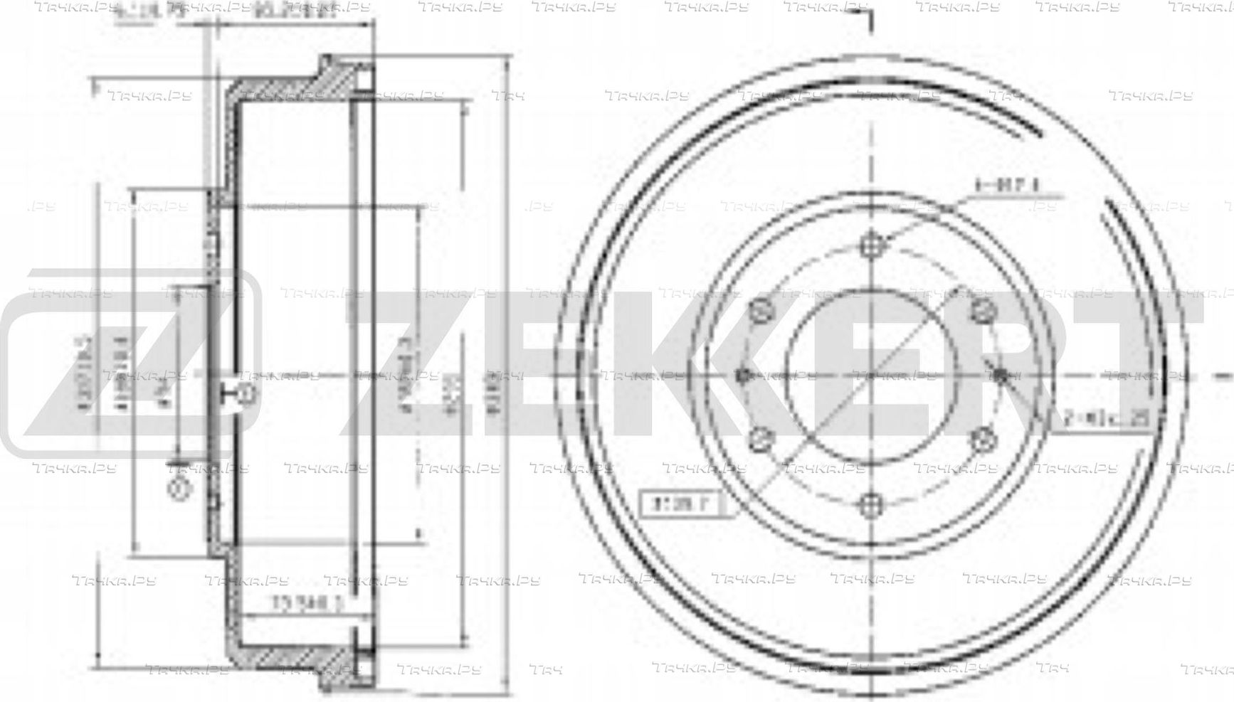Тормозной барабан Zekkert. Артикул BS-5272B