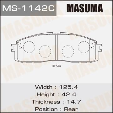 Тормозные колодки Masuma. Артикул MS-1142