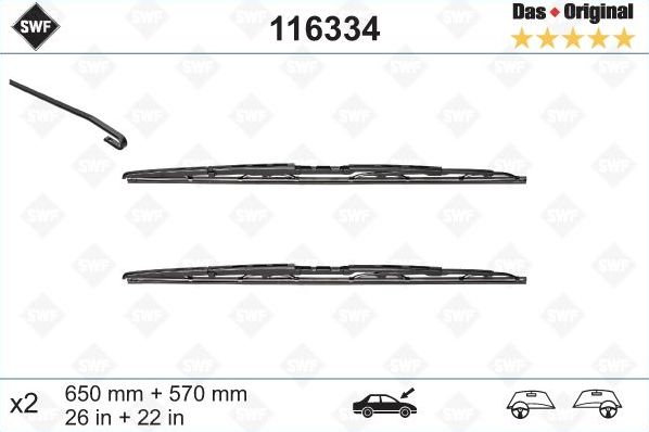 Щетки стеклоочистителя (дворники) SWF для BMW 5 IV (E39) 1995-2004. Артикул 116334