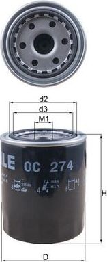 Масляный фильтр Mahle для Mitsubishi Pajero Sport II 2008-2016. Артикул OC 274