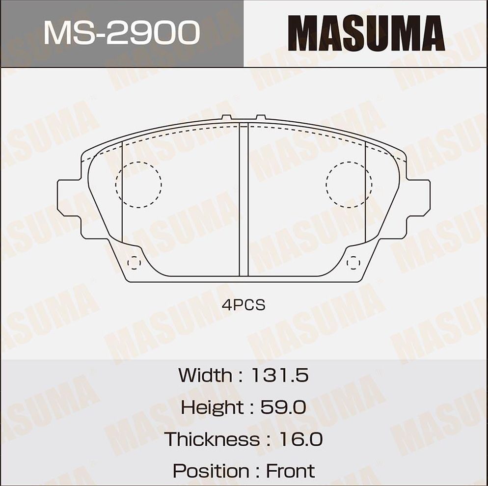 Тормозные колодки Masuma. Артикул MS-2900