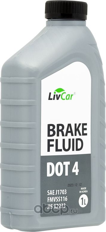Жидкость тормозная LivCar BRAKE FLUID DOT4 (1л) Livcar. Артикул lcdot4-001