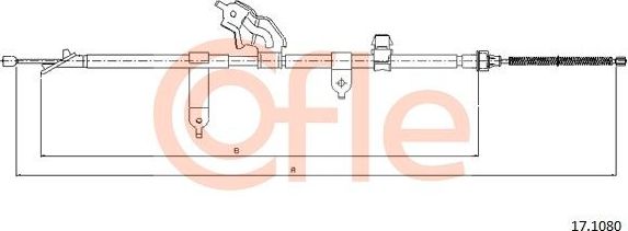 Трос ручника (тросик ручного тормоза) Cofle. Артикул 92.17.1080