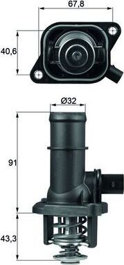 Термостат Mahle Behr для Skoda Octavia Tour 2000-2010. Артикул TI 16 105