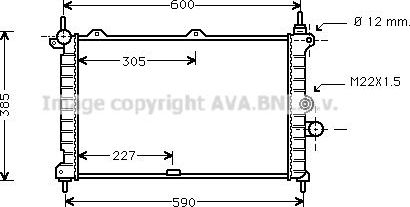 Радиатор охлаждения двигателя AVA для Opel Astra F 1995-1998. Артикул OL2266