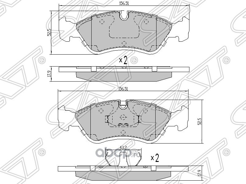 Колодки тормозные перед DAEWOO ESPERO 91-99LANOS (SAT). Артикул ST93192637