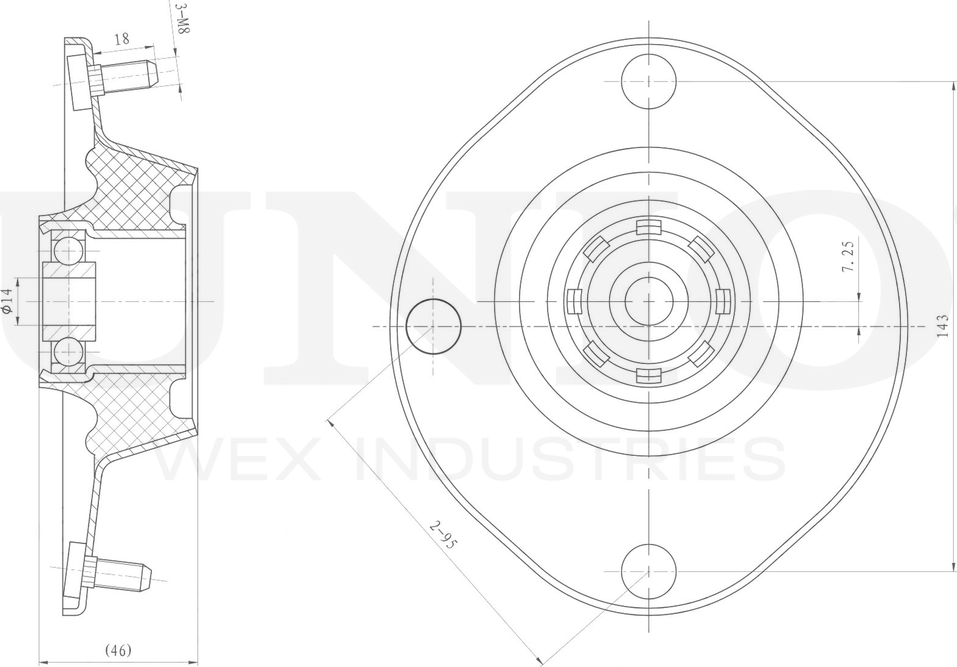 Опора амортизационной стойки (Unio). Артикул RMP-13086