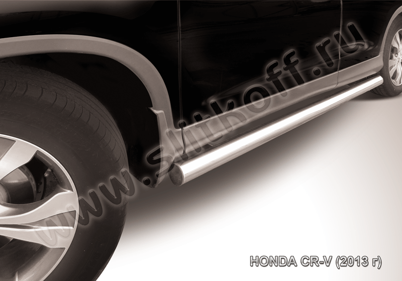 Пороги Slitkoff труба d76 для Honda CR-V IV до рестайлинга (2L) 2012-2015. Артикул HCRV13-006
