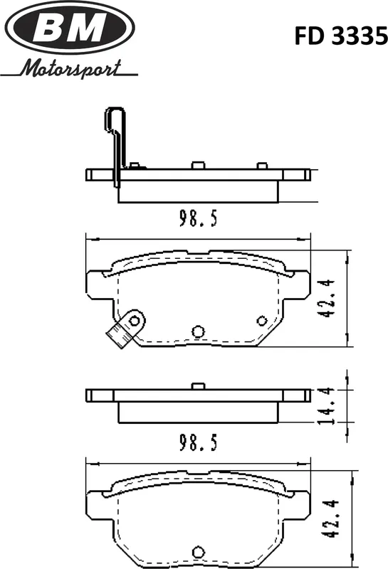 Колодки тормозные TOYOTA COROLLA 1.4 VVT-I 02>/AURIS 1.6/1.4 07> задние (BM). Артикул FD 3335