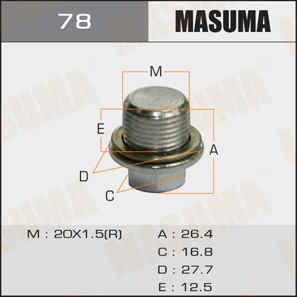 Сливная пробка масляного поддона двигателя Masuma для Subaru Forester I 1997-2002. Артикул 78
