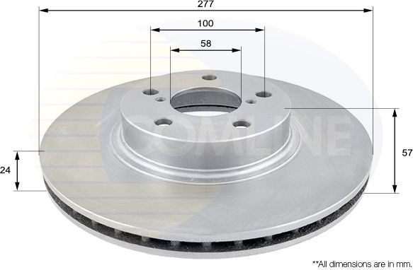 Тормозной диск Comline передний для Subaru Forester I 1997-2002. Артикул ADC0811V
