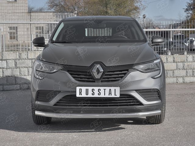 Защита RusStal переднего бампера d63 (секции) для Renault Arkana 2019-2026. Артикул RARZ-003310