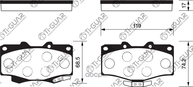 Тормозные колодки (TI-Guar). Артикул TG1830