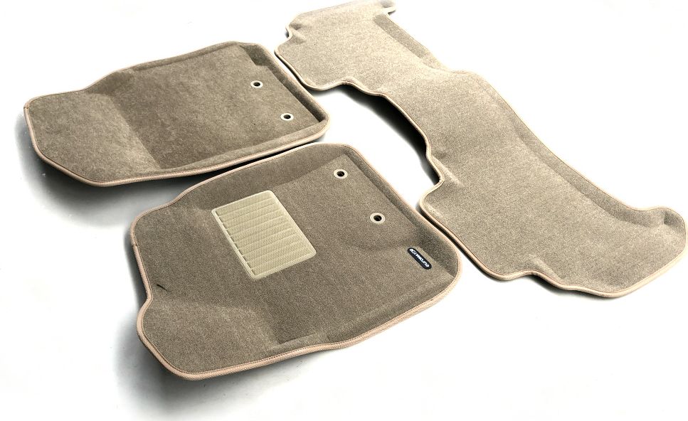 Коврики текстильные Euromat 3D Business (с крепежом) для салона Toyota Land Cruiser 200 2012-2021 Бежевые. Артикул EMC3D-005103T