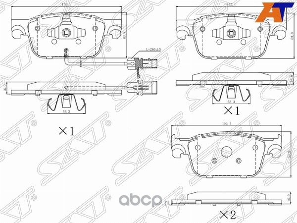 Колодки тормозные перед с датчиком износа AUDI A4 (SAT). Артикул ST280057