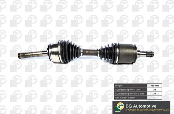 Полуось (привод в сборе, приводной вал) BGA передняя правая/левая для Toyota Land Cruiser 100 1998-2007. Артикул DS9100