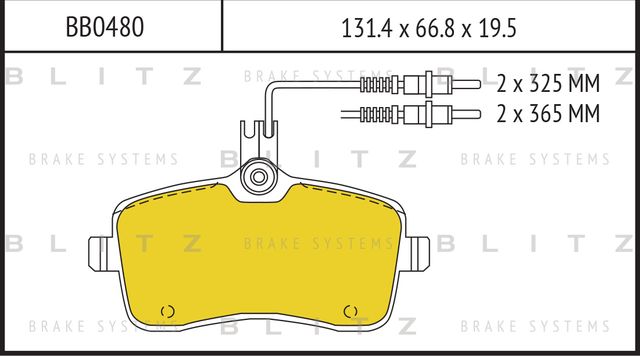 Колодки тормозные PEUGEOT 407 04- передн.с датчиком (Blitz). Артикул BB0480