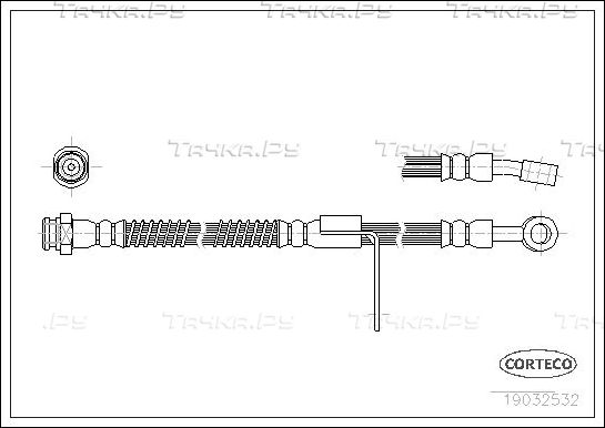 Тормозной шланг Corteco передний правый для Hyundai Accent I 1994-2000. Артикул 19032532