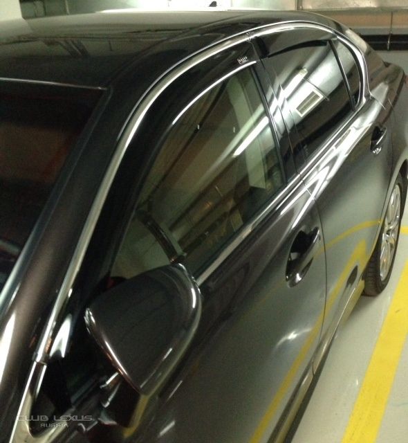 Дефлекторы V-Star для окон (с хром. молдингом) Lexus GS IV 300/350/430/450H/460 2011-2026. Артикул CHR09108