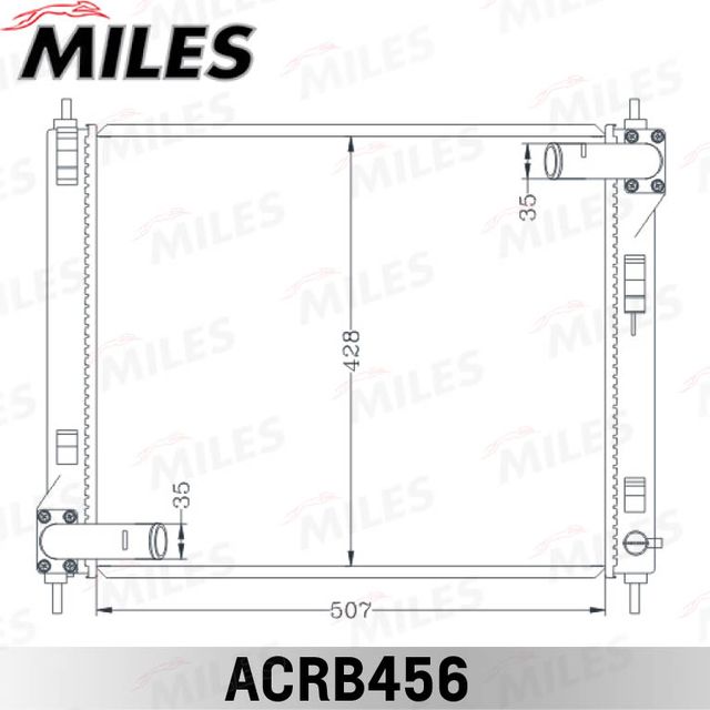 Радиатор охлаждения двигателя Miles для Nissan Juke I 2010-2019. Артикул ACRB456
