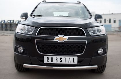 Защита RusStal переднего бампера d63 (дуга) для Chevrolet Captiva 2012-2013. Артикул CHCZ-000820