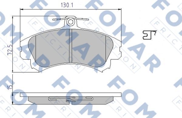 Тормозные колодки Fomar передние для Proton Persona I 1995-2000. Артикул FO 638081