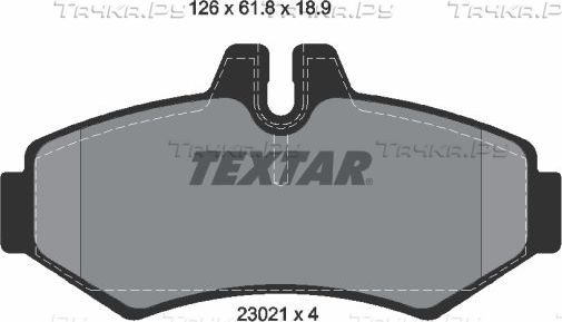Тормозные колодки Textar Q+ задние для Mercedes-Benz Sprinter 903 1995-2006. Артикул 2302101