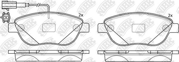 Тормозные колодки NiBK передние для Geely Emgrand EC7 2014-2016. Артикул PN0187W