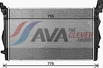 Радиатор охлаждения двигателя AVA ** CLEVER FIT **. Артикул MS2731