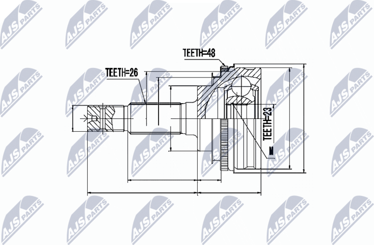 Шрус наружный (граната) NTY. Артикул NPZ-TY-016