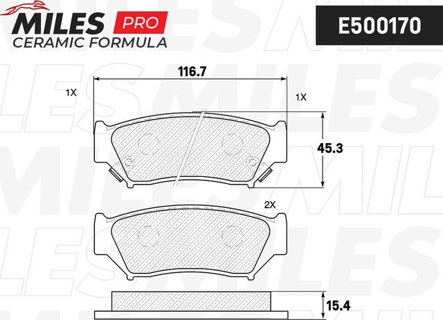 Тормозные колодки Miles (Керамика). Артикул E500170
