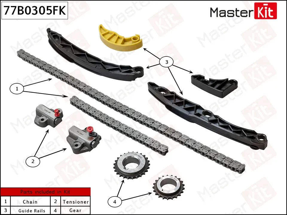 Комплект цепи ГРМ HYUNDAI/KIA G4KL (Master KIT) Master KIT. Артикул 77B0305FK