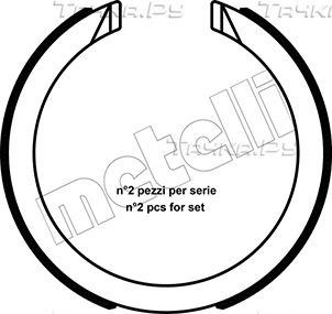 Тормозные колодки (стояночная тормозная система) Metelli задние для Mazda CX-9 I 2007-2016. Артикул 53-0491